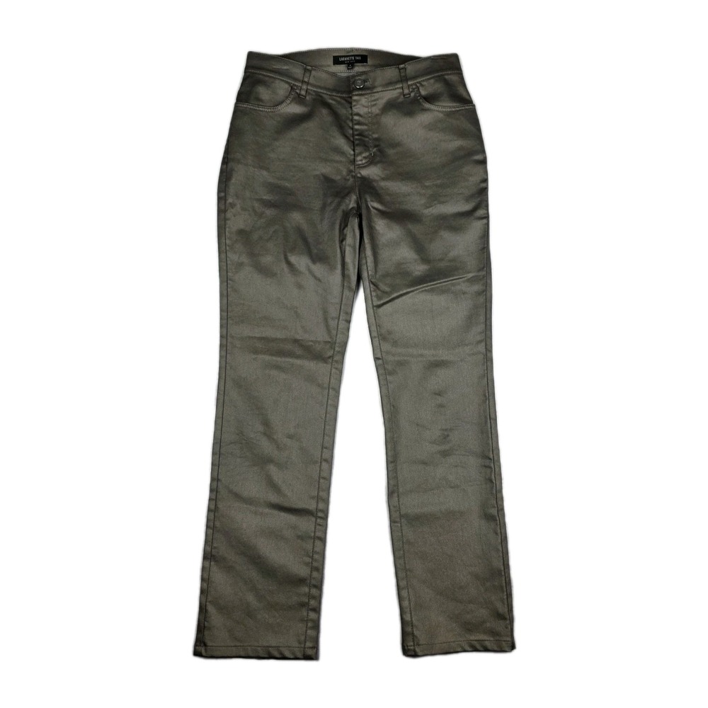 Lafayette 148 Pants Womens Size 4 Green/Gray Coated Bottoms‎
